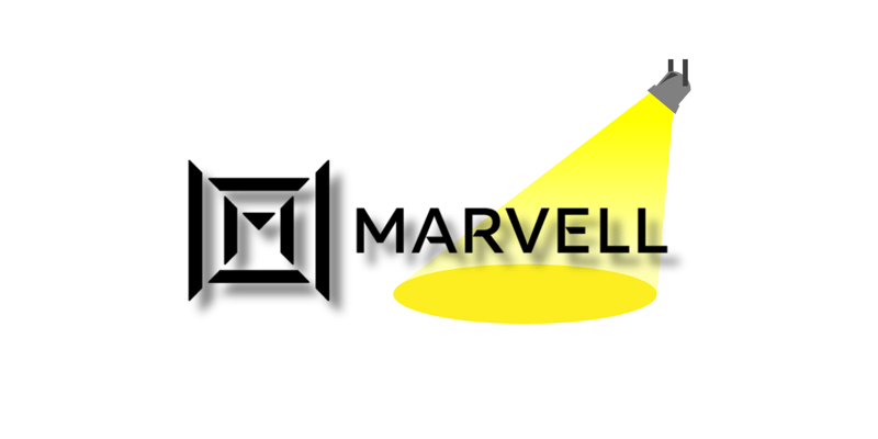 Spotlight on Marvell Technology's logo, visualising scrutiny on the company.